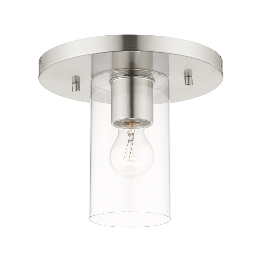 1 Lt Brushed Nickel Flush Mount