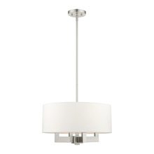 Livex Lighting 48784-91 - 4 Lt Brushed Nickel Chandelier