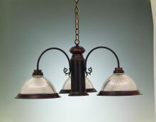 Hi-Lite MFG Co. H-103-D-82-CLR RIB - 4-LIGHT CHANDELIER