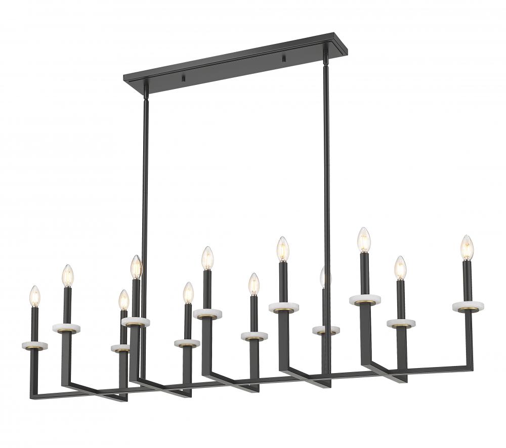 12 Light Linear Chandelier