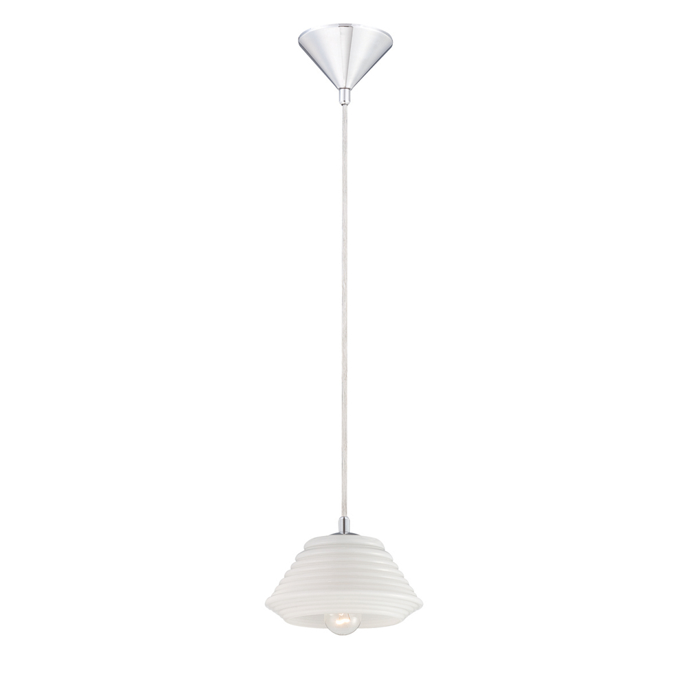 Vaso, 1Lt Pendant, Large, Chrome/White
