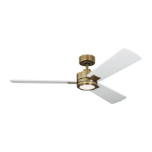 Visual Comfort & Co. Fan Collection 3HASM56HABD - Harris Smart 56 LED Ceiling Fan in Hand Rubbed Antique Brass with Matte White Blades and Light Kit